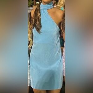 Light Blue Halter Dress